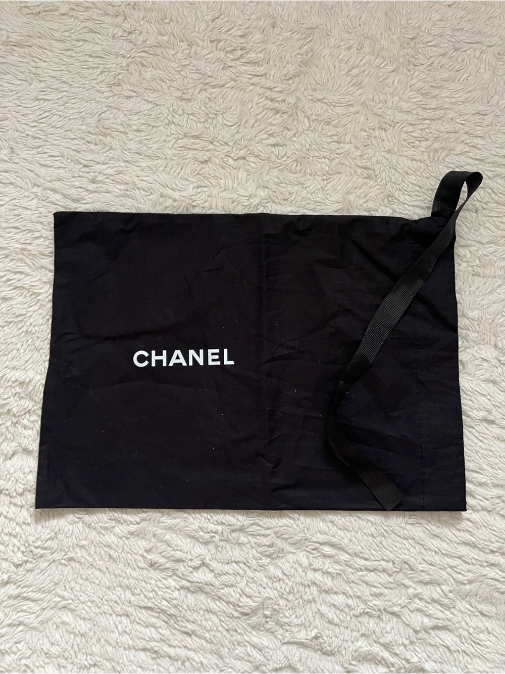 Authentic Chanel Black Logo Dust Bag